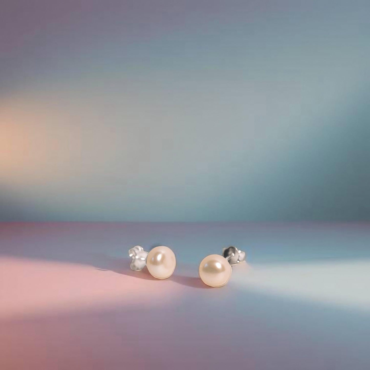 White Pearl Stud Earrings