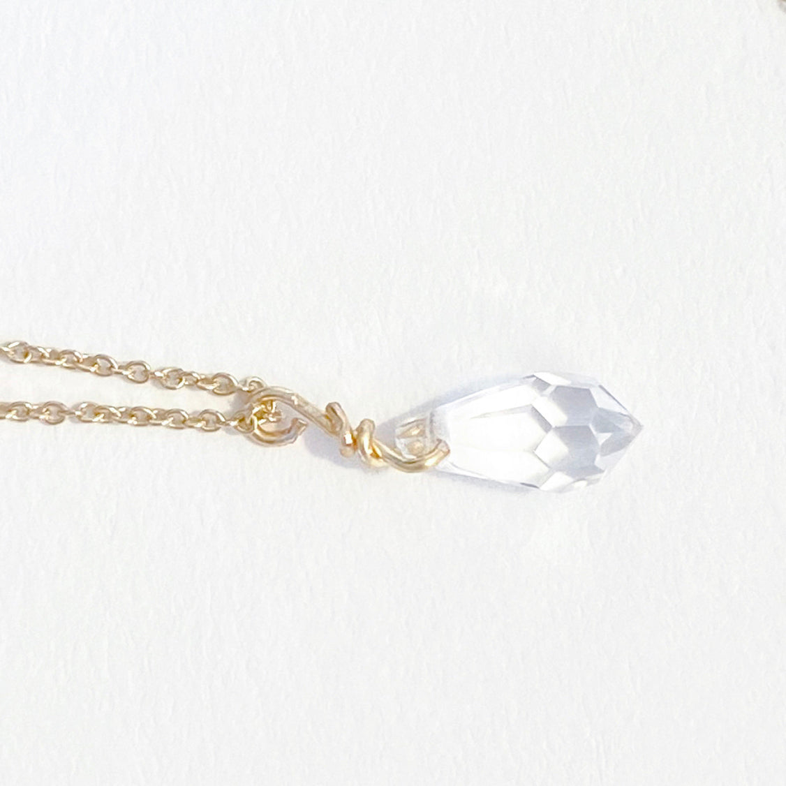 Crystal Drop Necklace in Gold