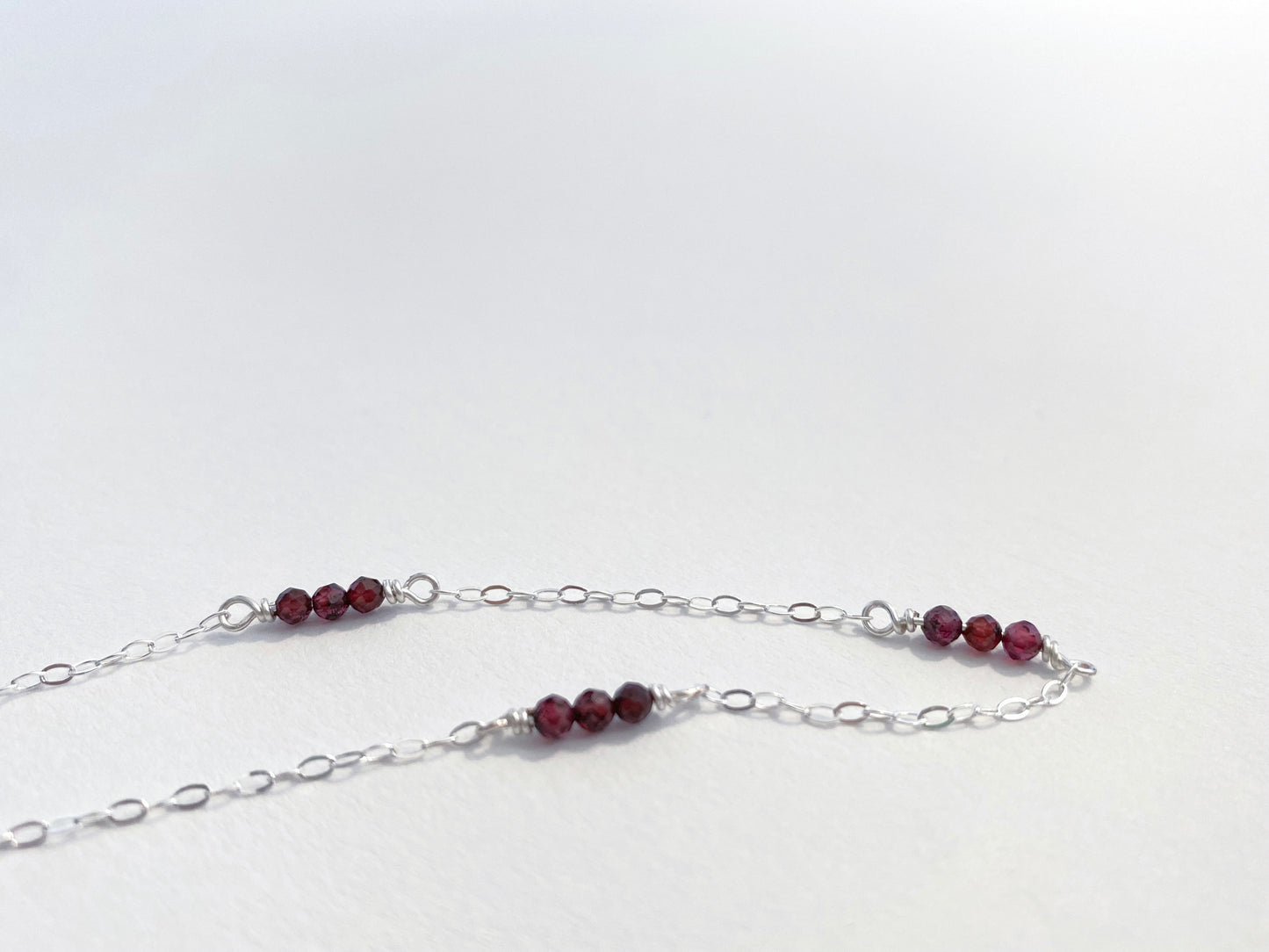 Garnet Silver Bracelet