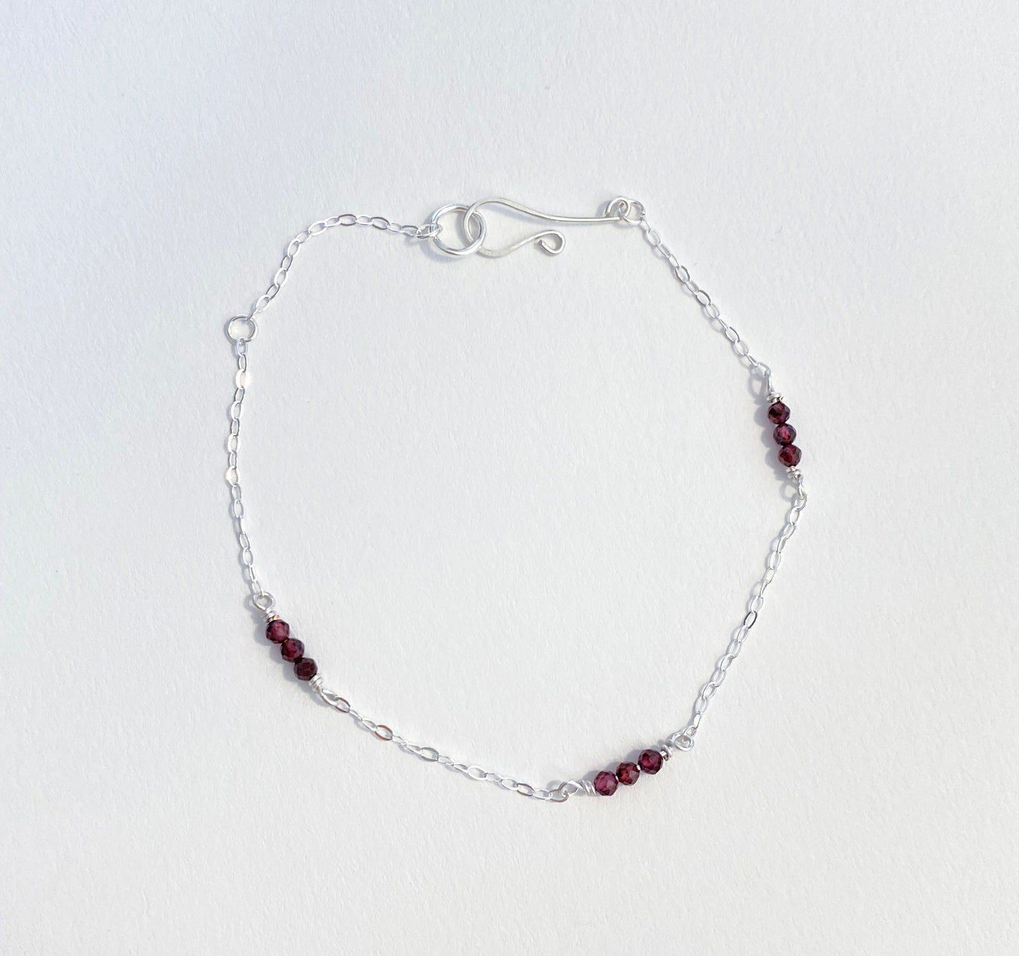 Garnet Silver Bracelet