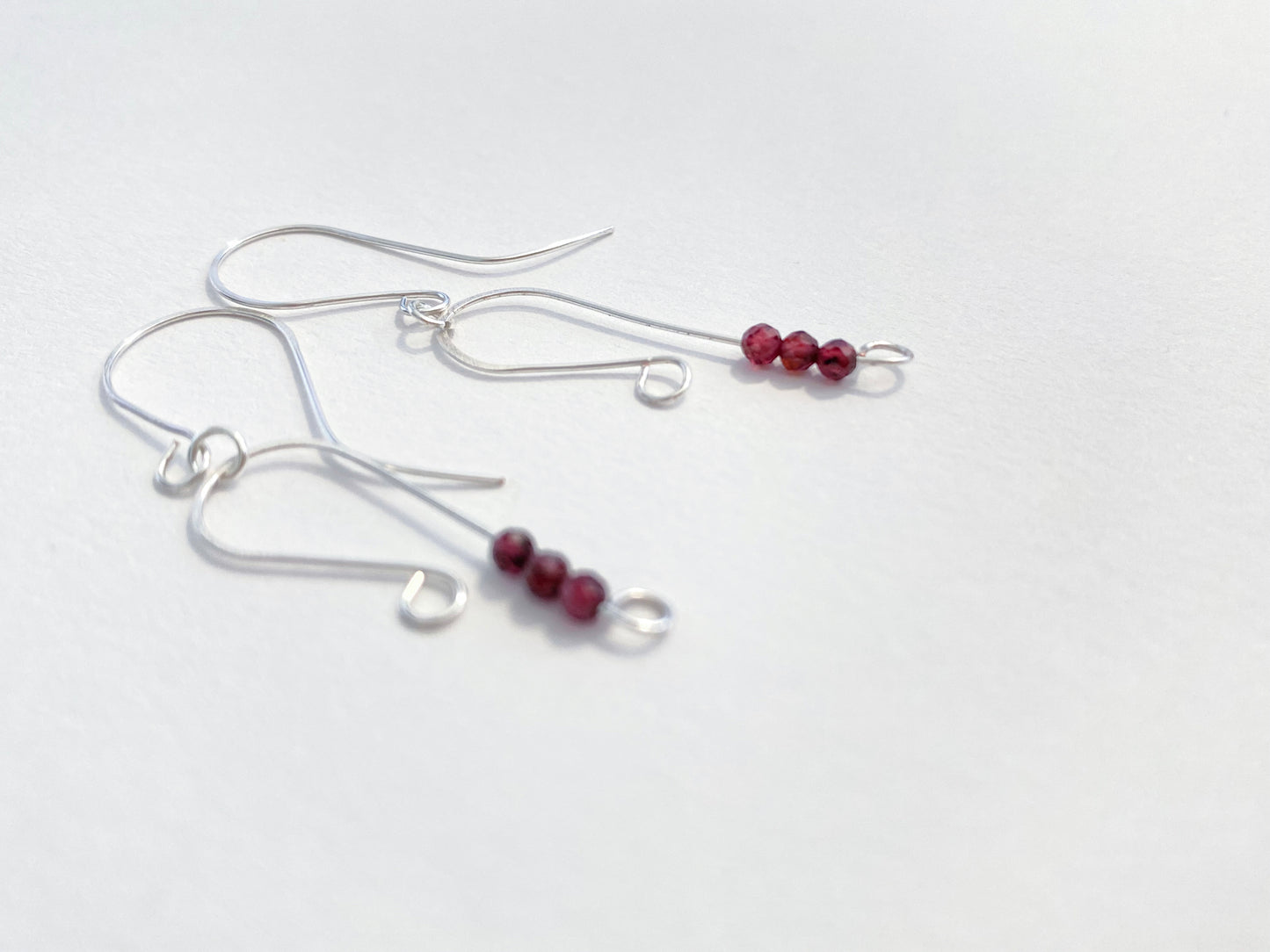 Garnet Silver Earrings
