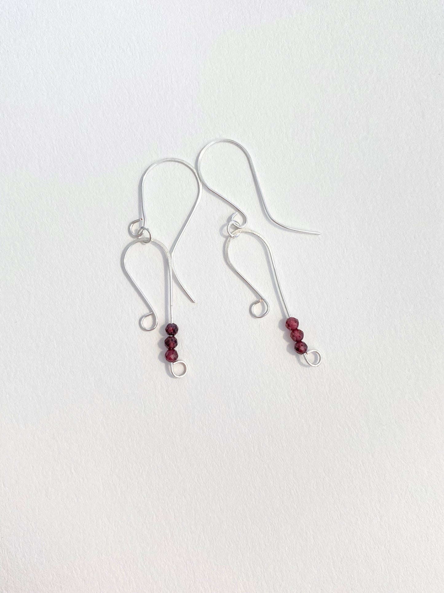 Garnet Silver Earrings