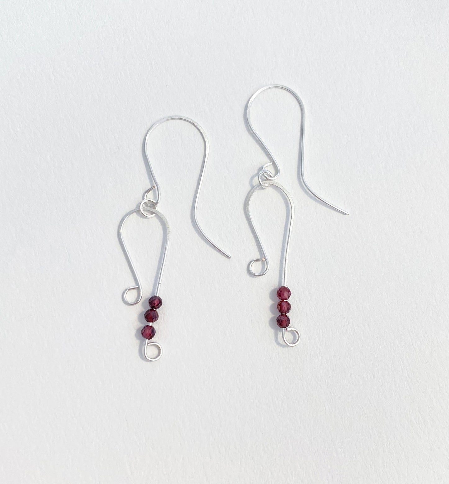 Garnet Silver Earrings