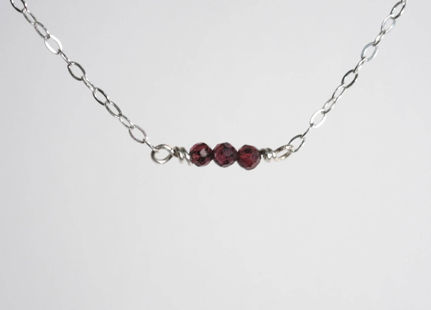 Garnet Silver Necklace
