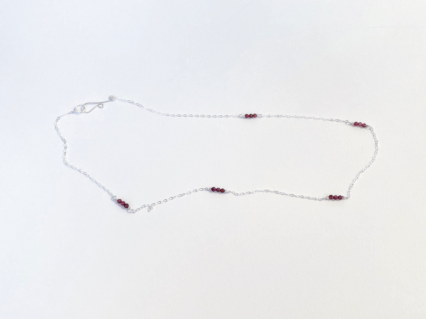 Garnet Silver Necklace