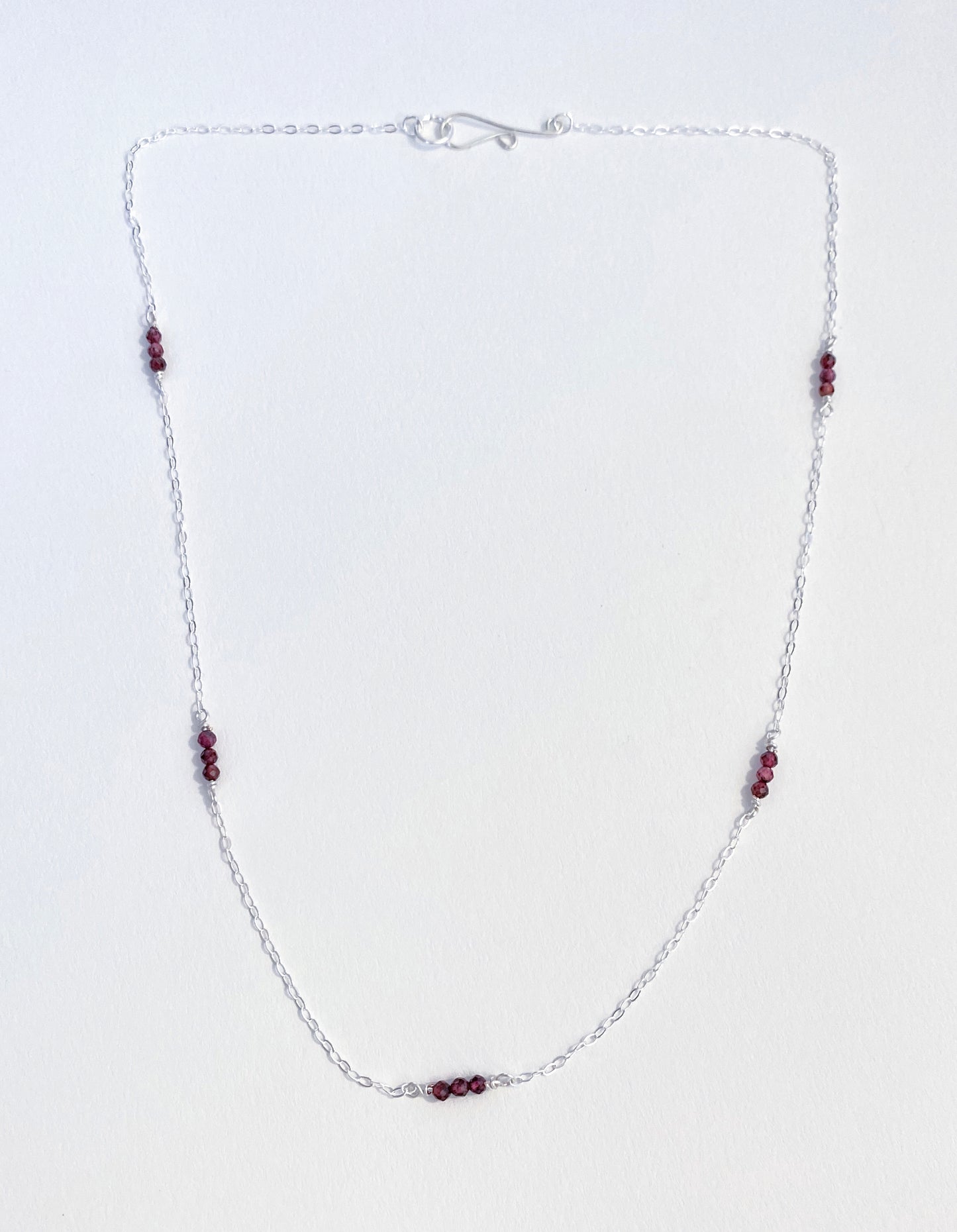 Garnet Silver Necklace