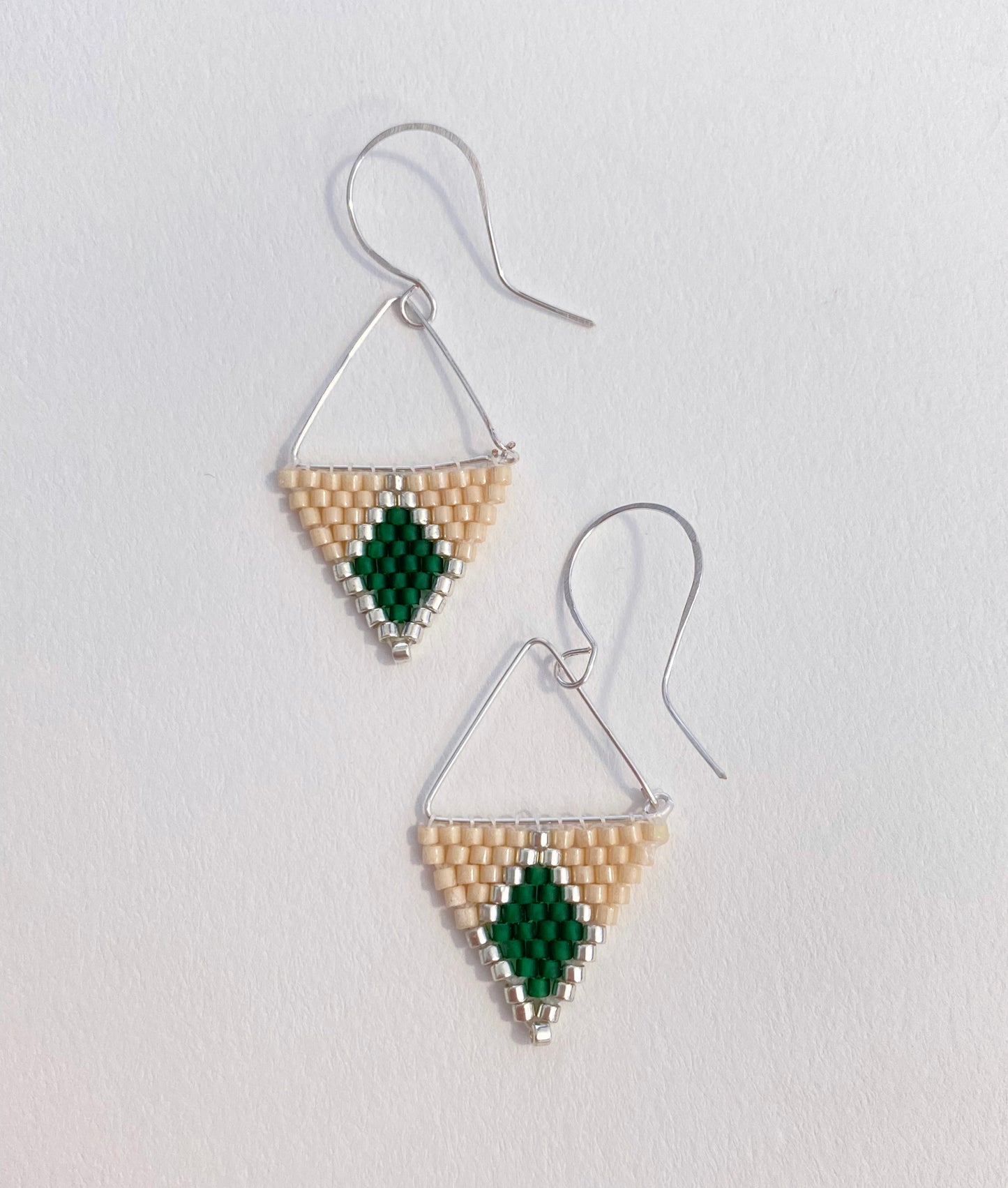 Green and Silver Earrings