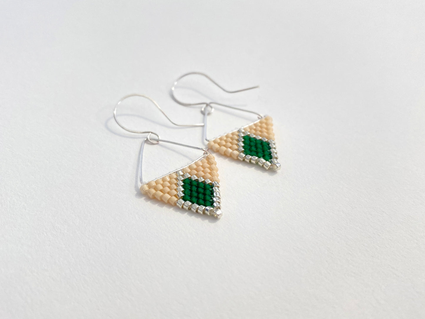 Green and Silver Earrings