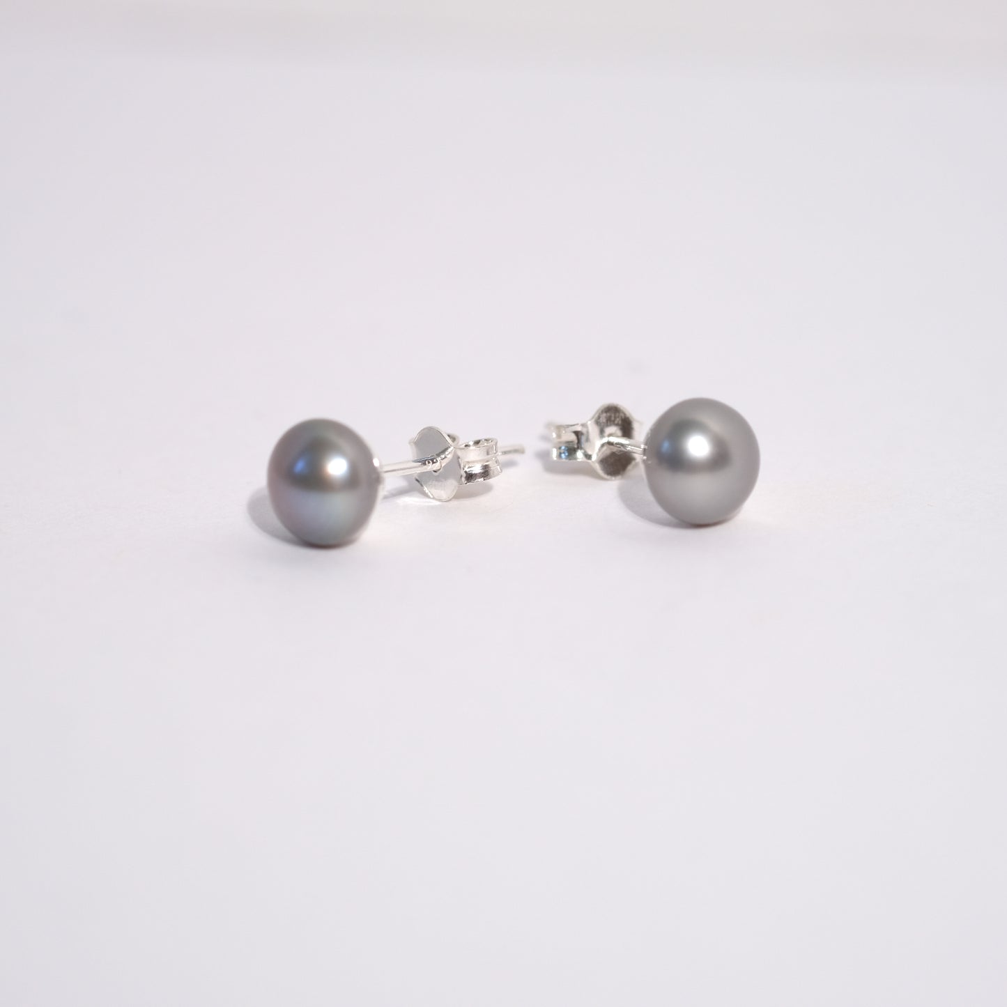 Grey Pearl Stud Earrings