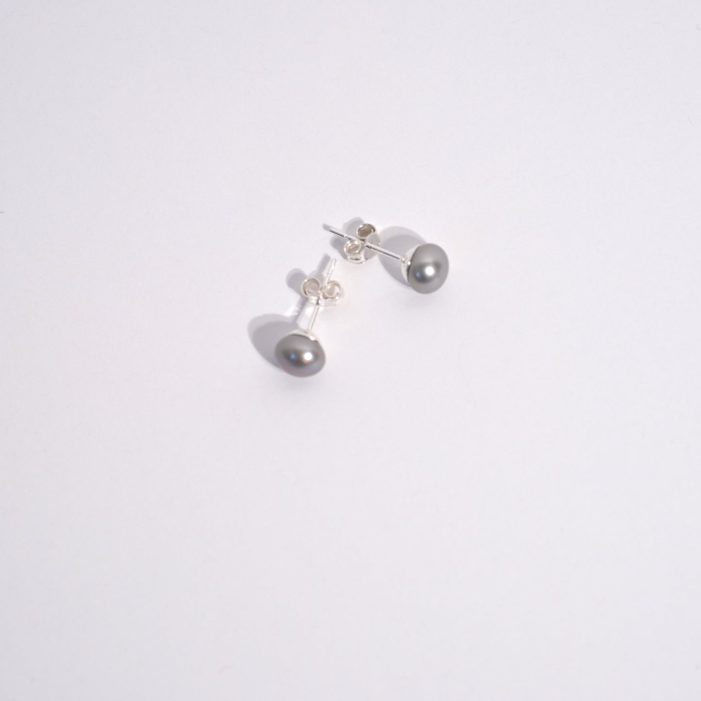 Grey Pearl Stud Earrings