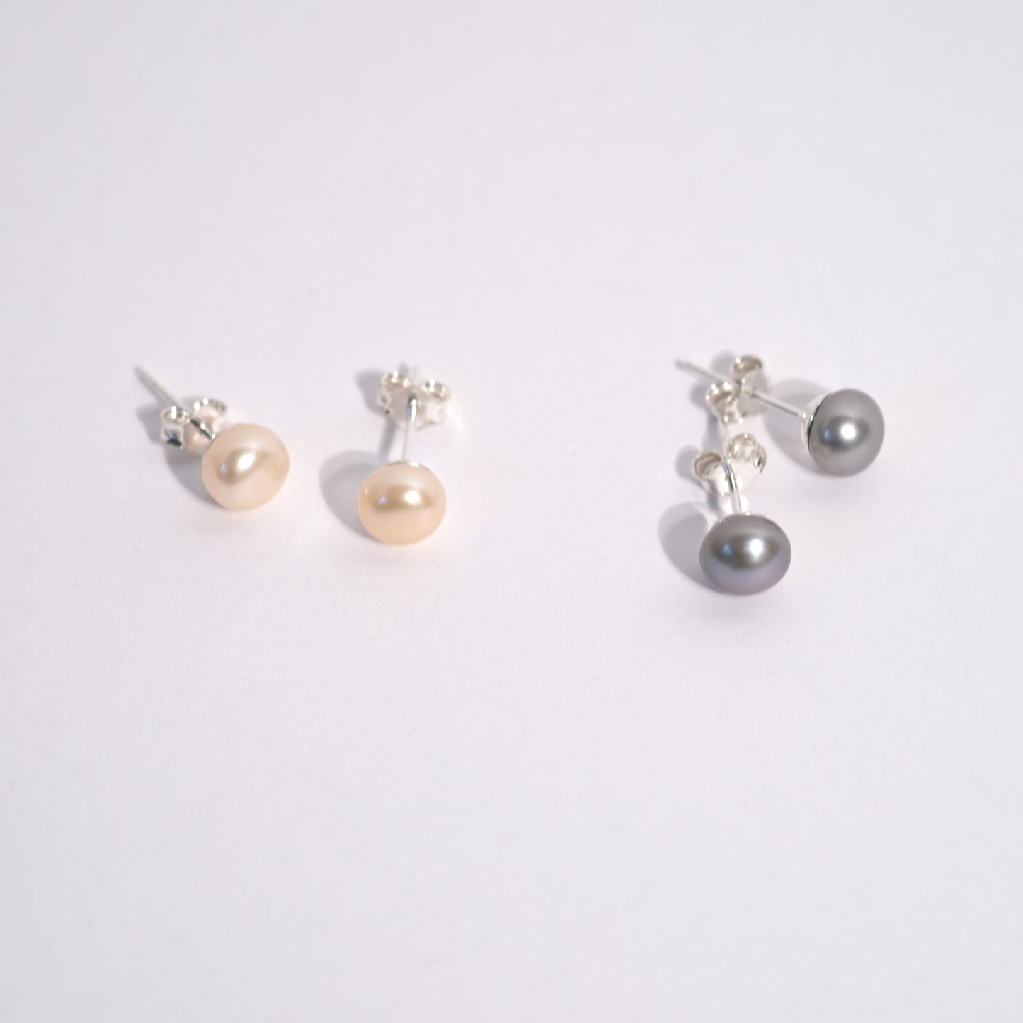 Grey Pearl Stud Earrings