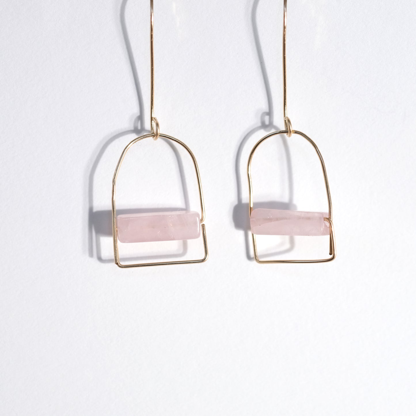 Rose Quartz Bar Earrings