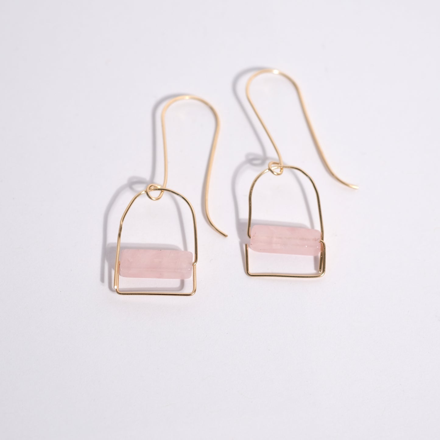 Rose Quartz Bar Earrings