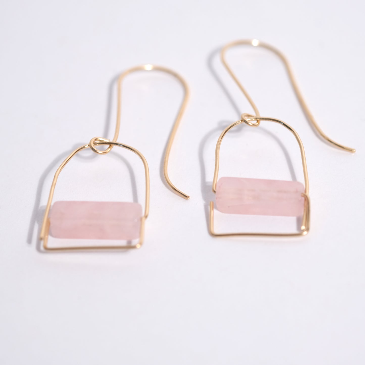 Rose Quartz Bar Earrings