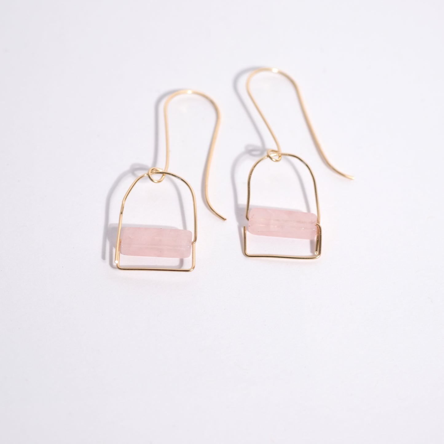 Rose Quartz Bar Earrings