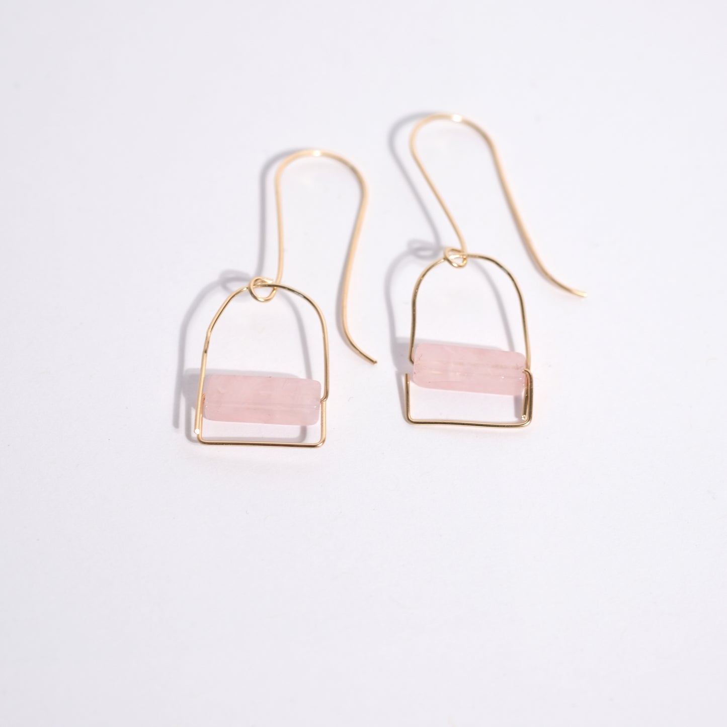 Rose Quartz Bar Earrings