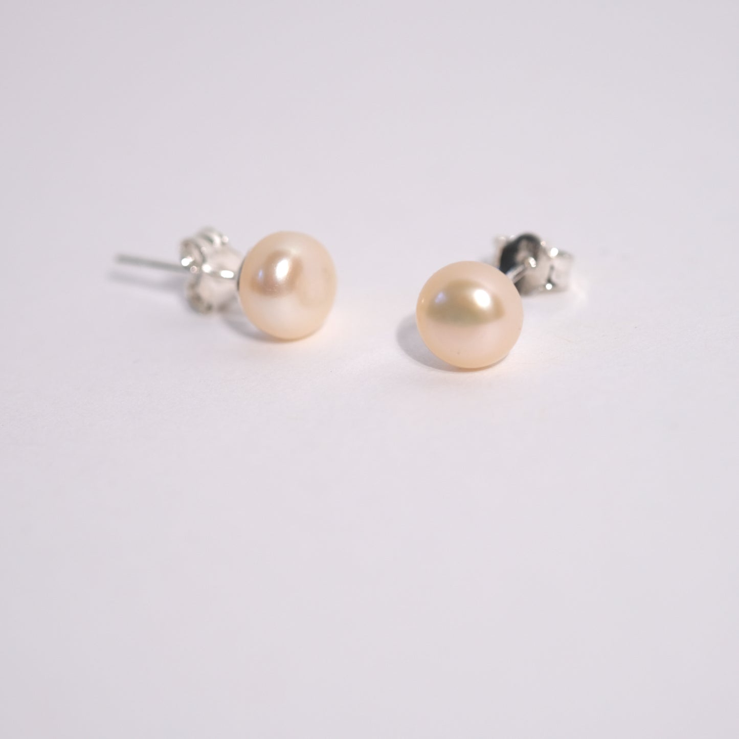 White Pearl Stud Earrings