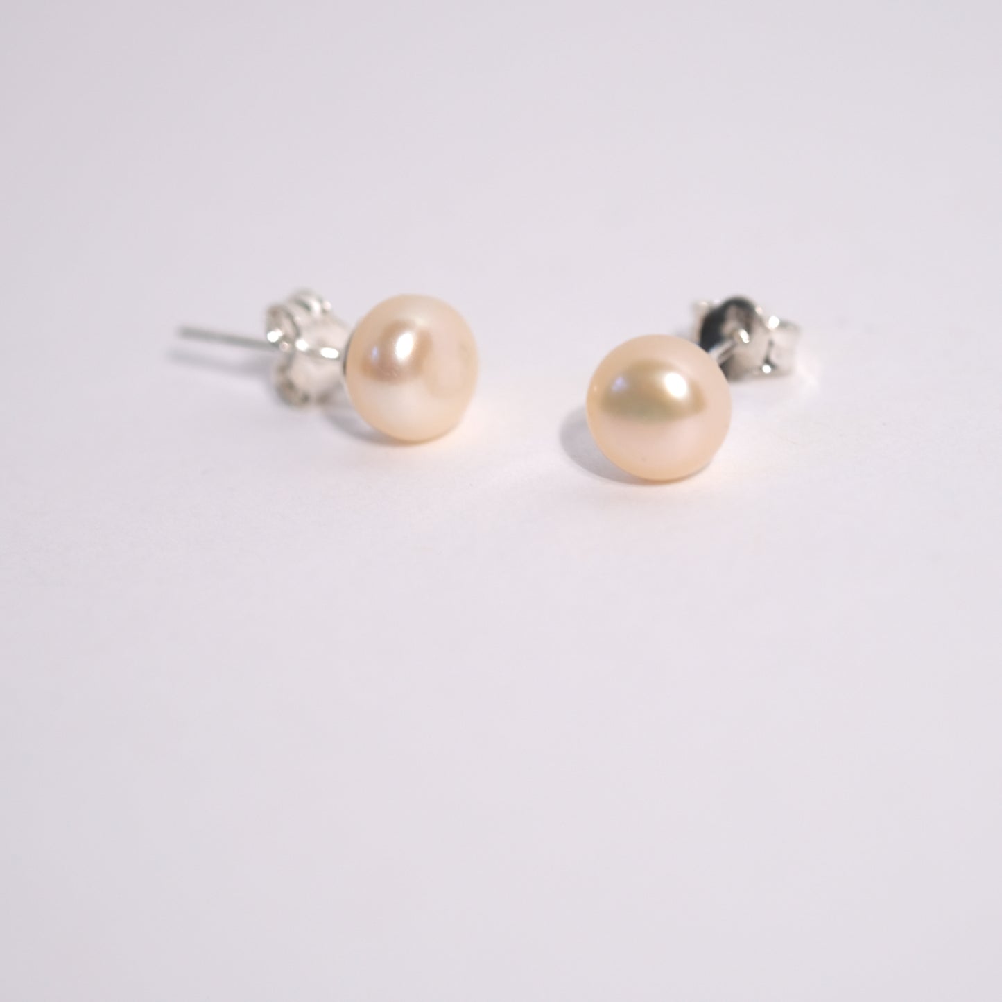 White Pearl Stud Earrings