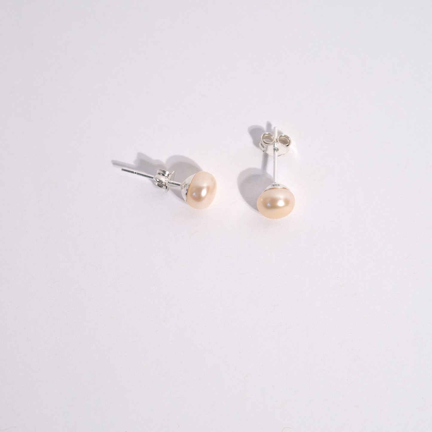 White Pearl Stud Earrings