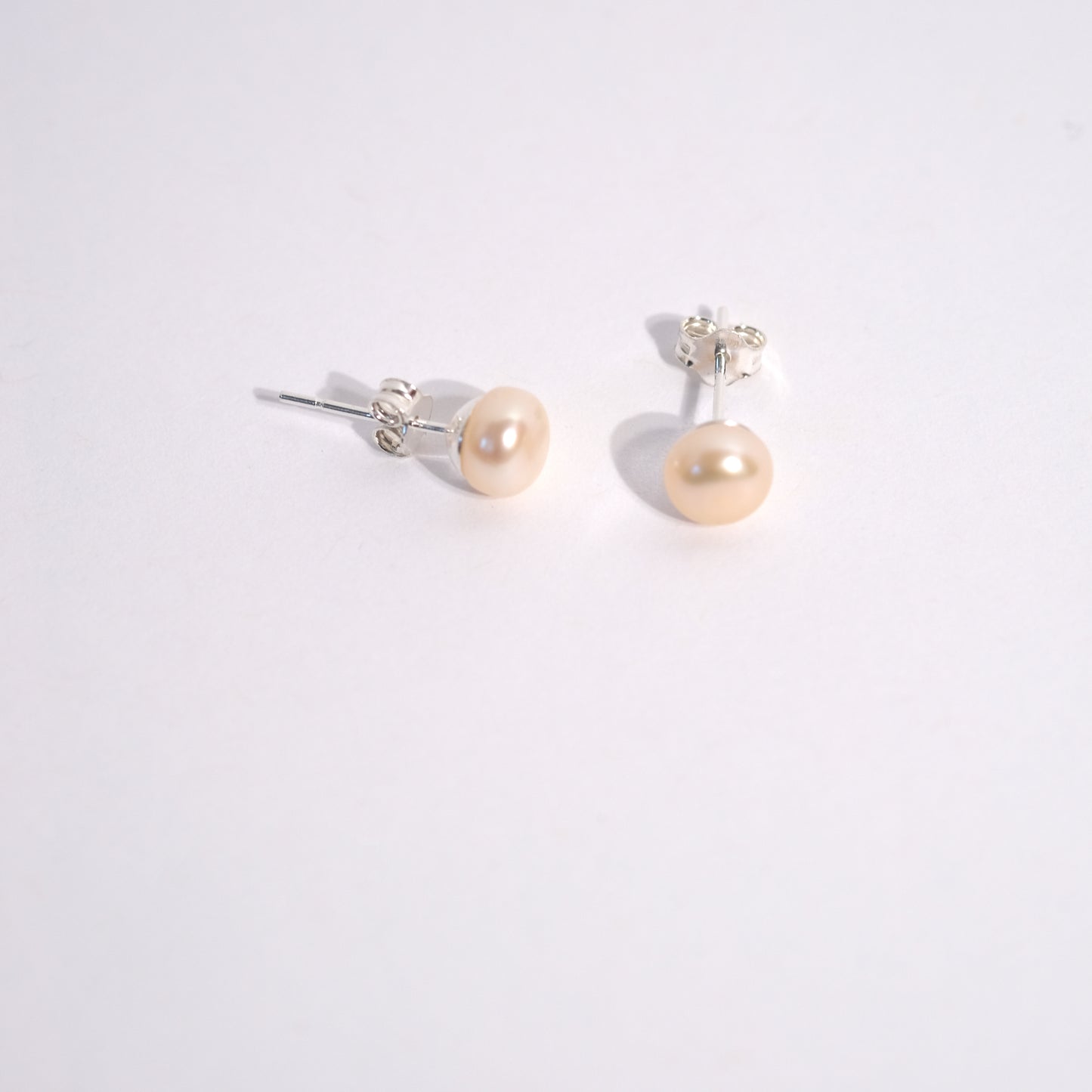 White Pearl Stud Earrings