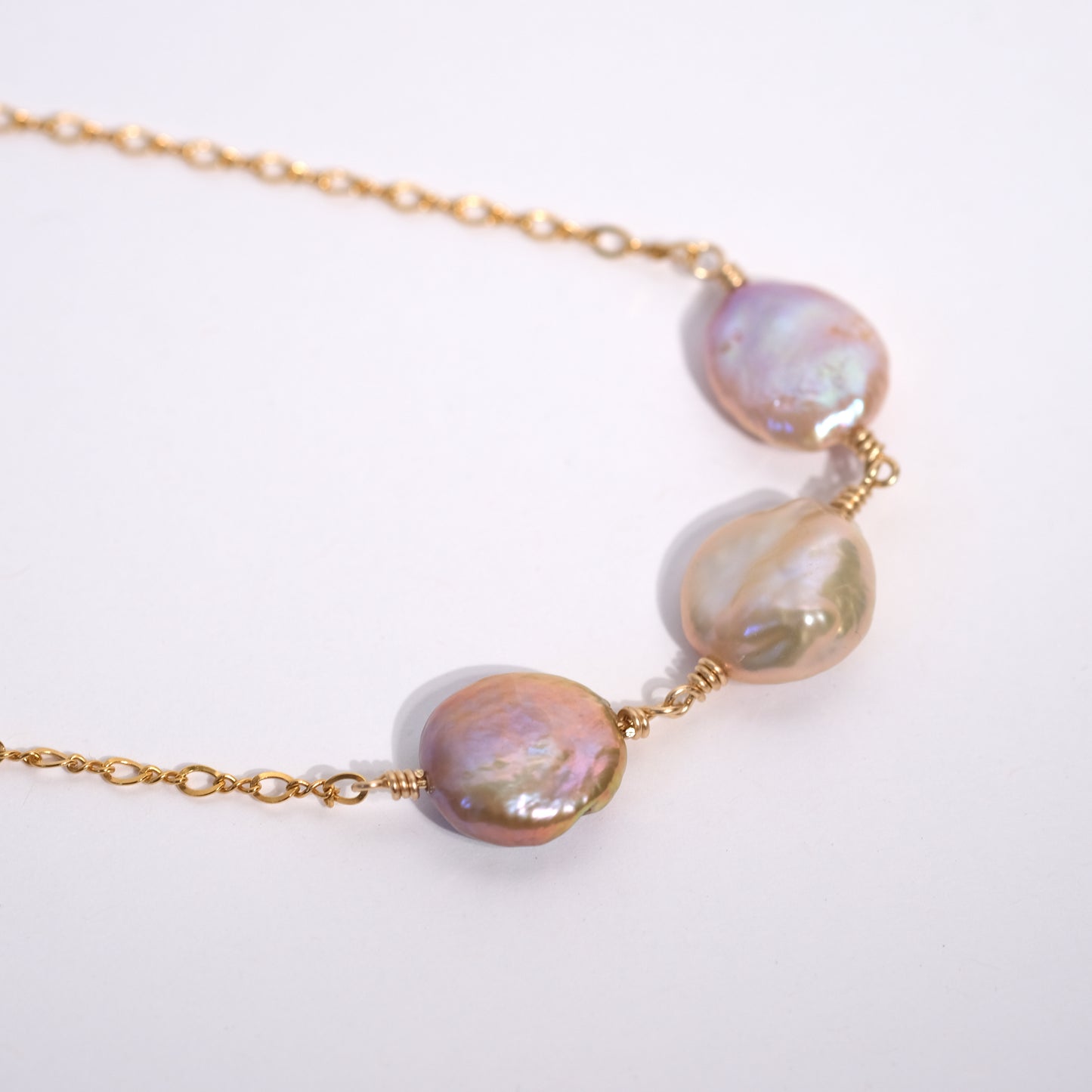 3 Coin Pearl Necklace