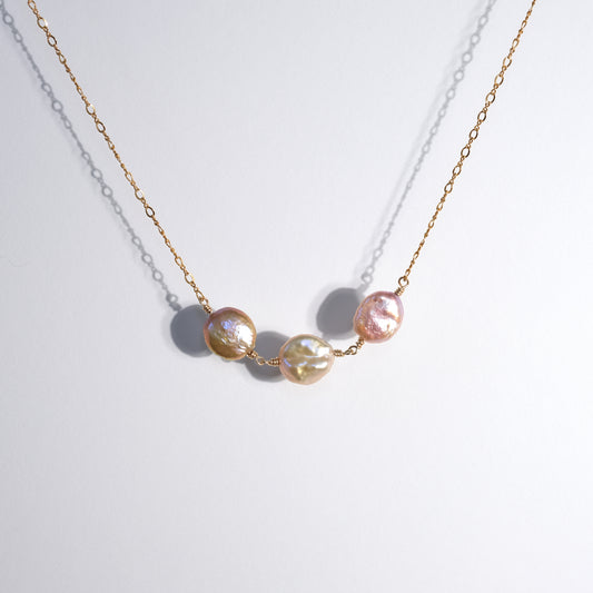 3 Coin Pearl Necklace