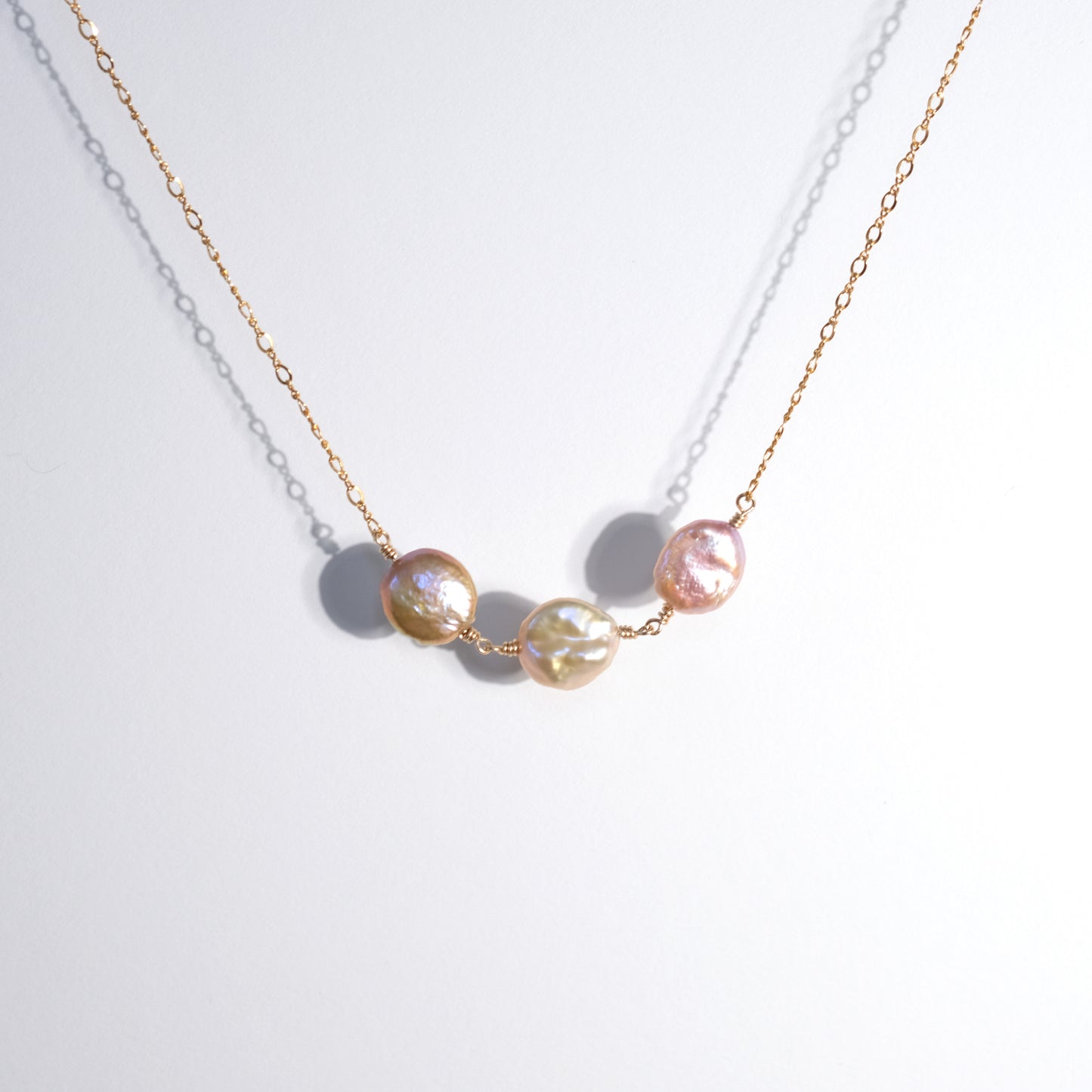3 Coin Pearl Necklace