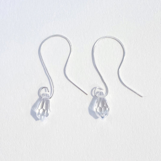 Crystal Drop Earrings in Silver