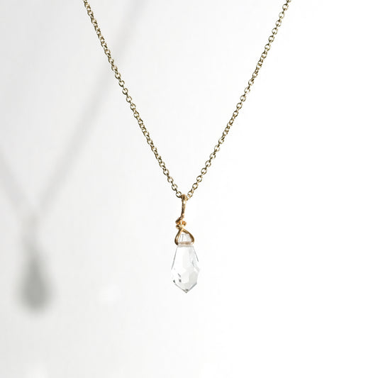 Crystal Drop Necklace in Gold