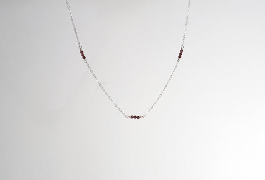 Garnet Silver Necklace