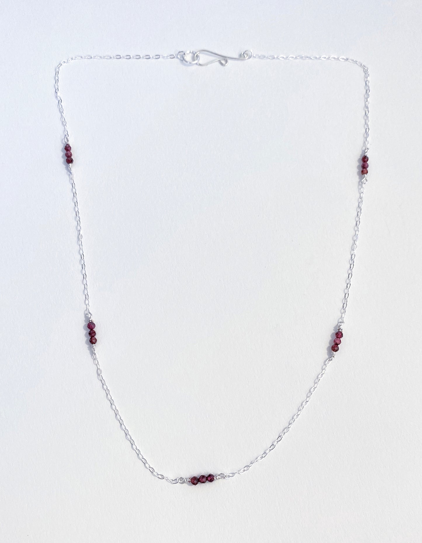 Garnet Silver Necklace