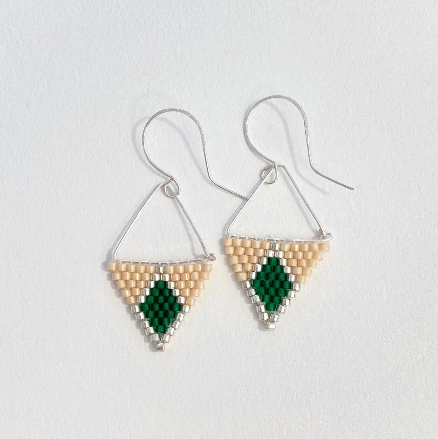 Green and Silver Earrings