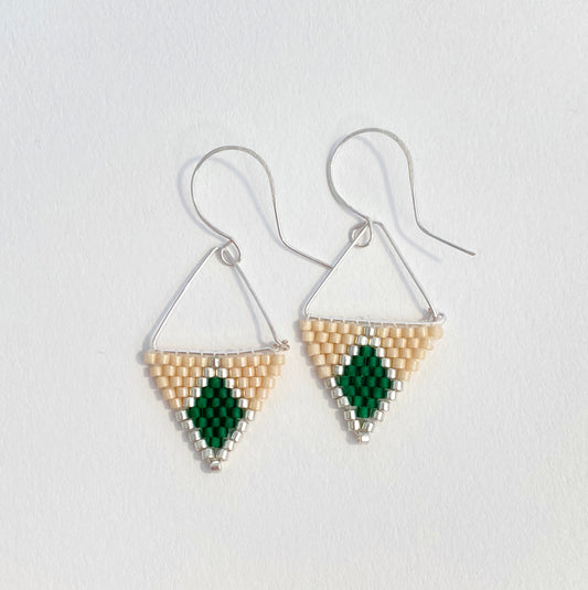 Green and Silver Earrings