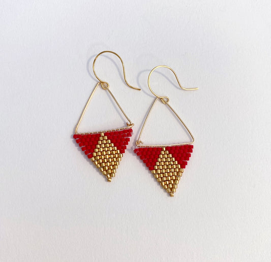 Red and Gold Earrings